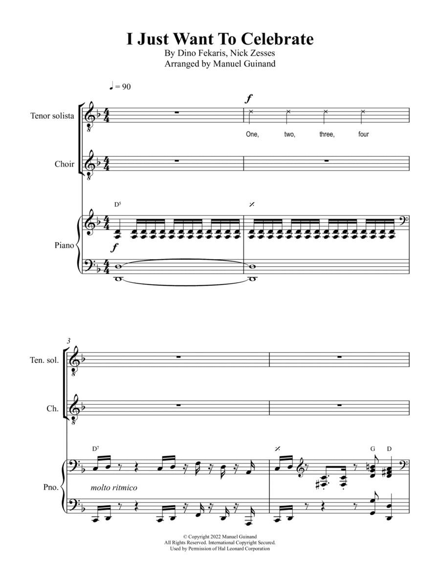 I Just Want To Celebrate (arr. Manuel Guinand)