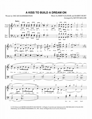 A Kiss To Build A Dream On (arr. Kevin Keller)