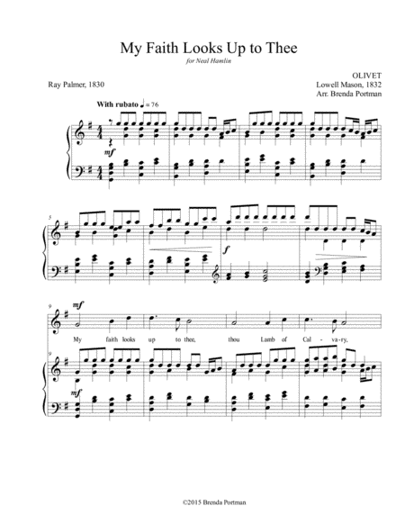 My Faith Looks Up to Thee (OLIVET), High Voice, arr. Brenda Portman (arr. Brenda Portman)