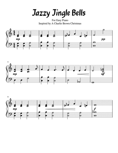 Jazzy Jingle Bells for Easy Level 2 Piano in the Style of A Charlie Brown Christmas (arr. Arranged by Kimberly Steele)