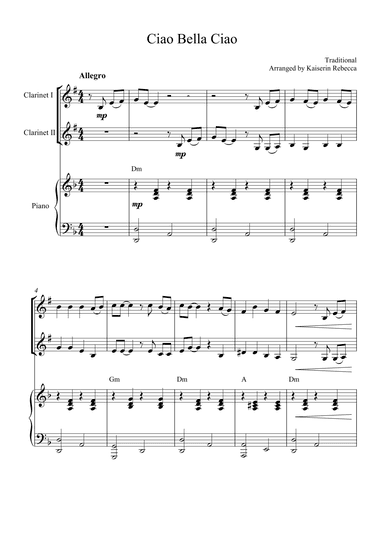 Ciao Bella Ciao (arr. Kaiserin Rebecca)