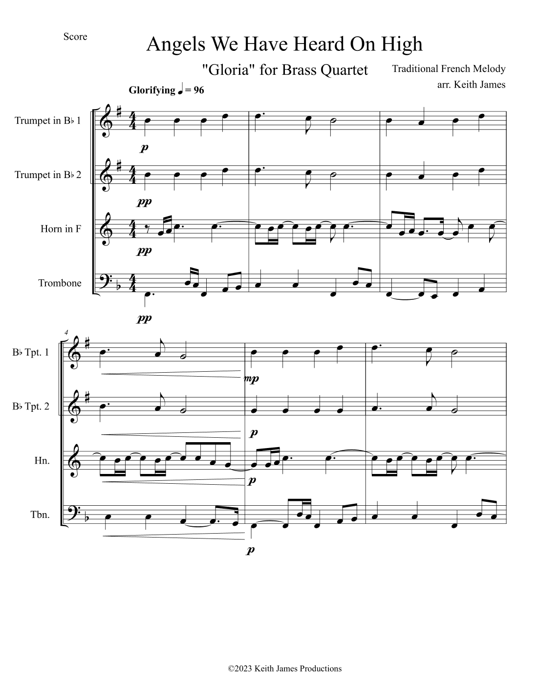 Angels We Have Heard On High (arr. Keith James)