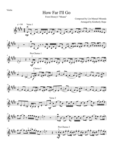 How Far I'll Go (arr. Kimberly Hope)