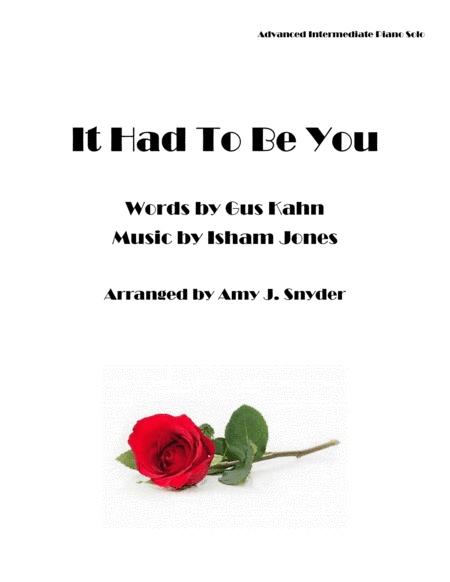 It Had To Be You (arr. Amy J. Snyder)