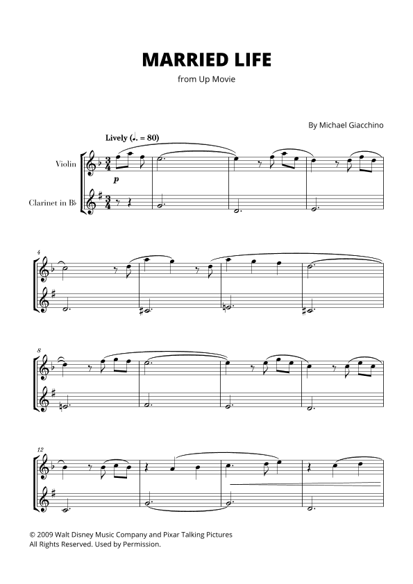 Married Life (arr. Cadenza Editions)