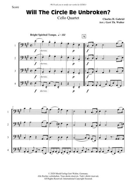 Will The Circle Be Unbroken? (arr. Gert Th. Walter)