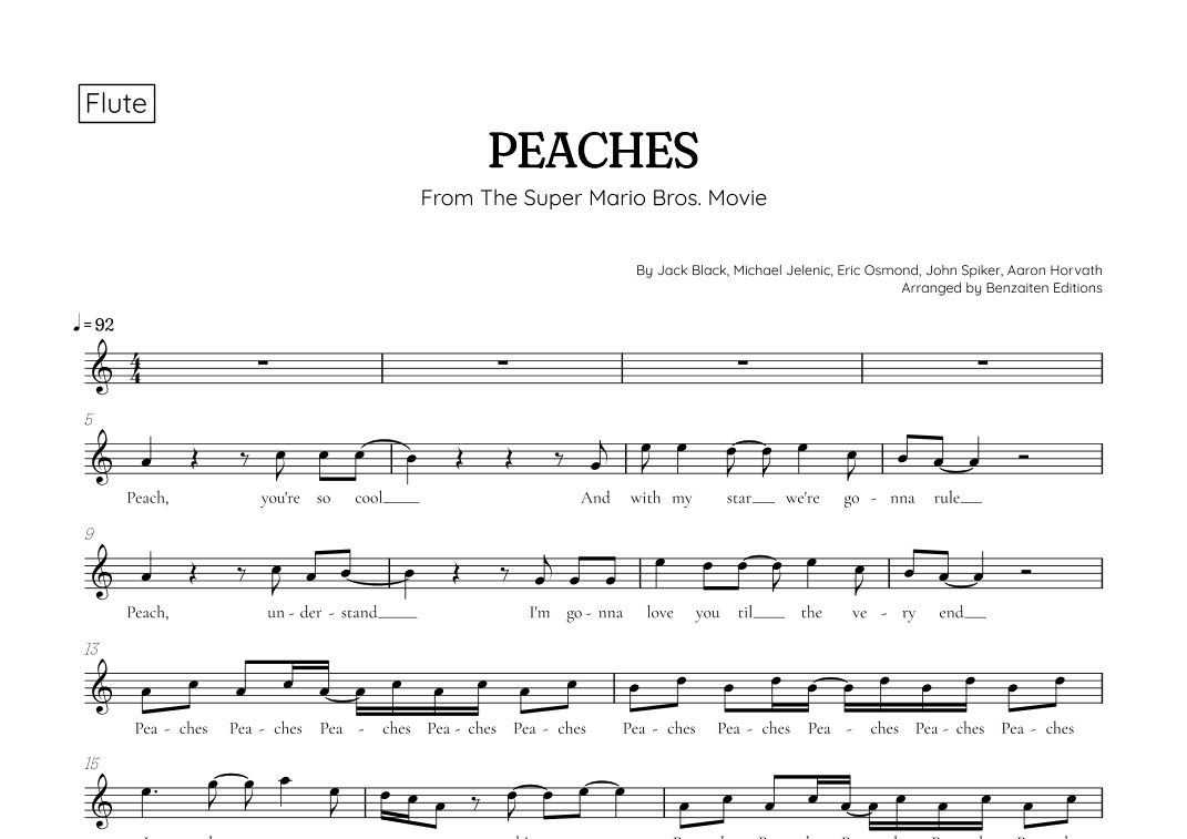 Peaches (arr. Benzaiten Editions)