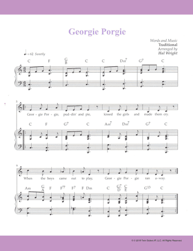 Georgie Porgie (arr. Twin Sisters IP, LLC.)