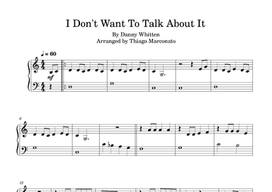 I Don't Want To Talk About It (arr. Thiago Marconato)