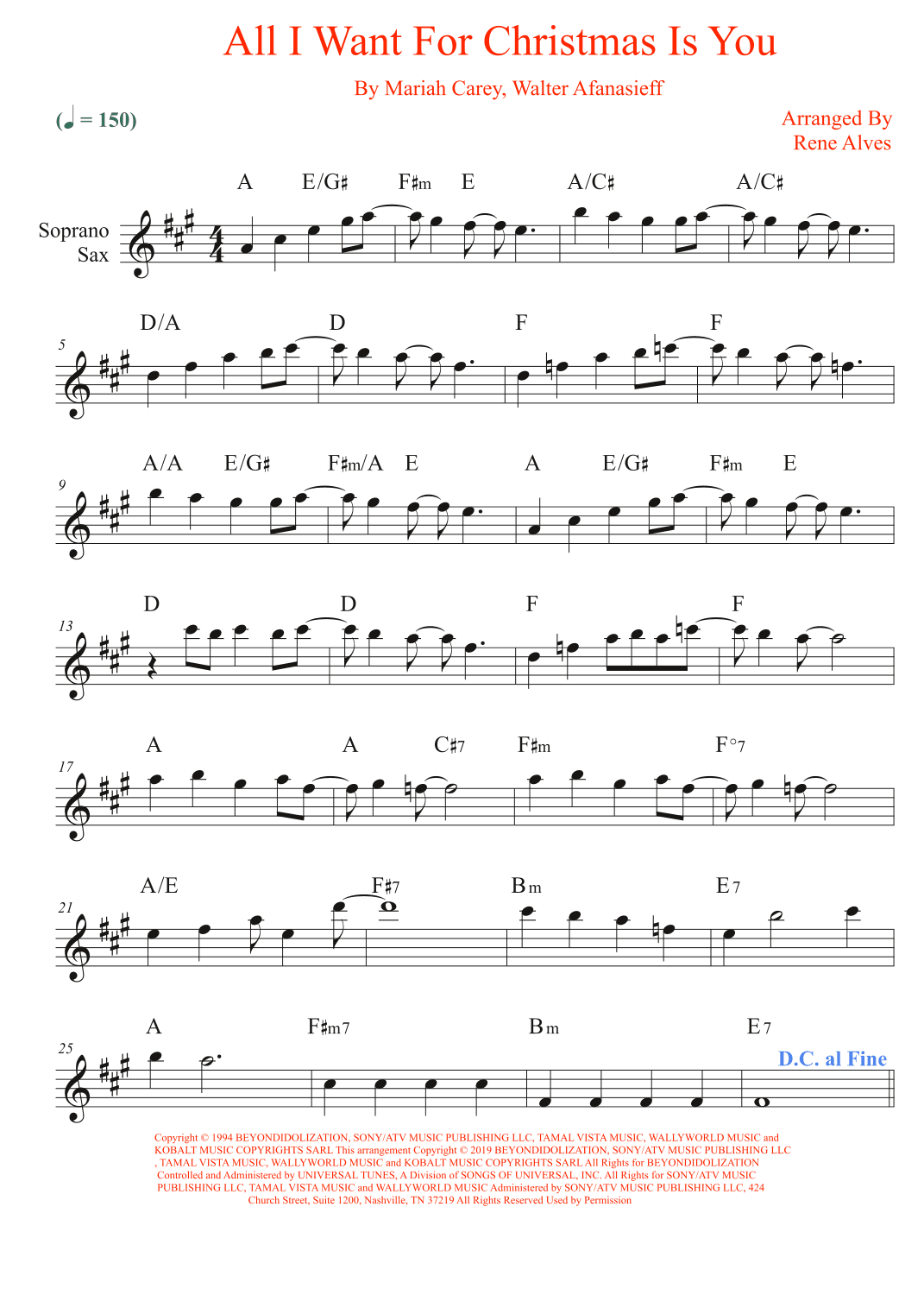 All I Want For Christmas Is You (arr. Rene Alves)