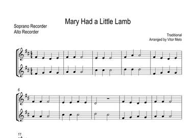 Mary Had a Little Lamb (arr. Vitor Melo)