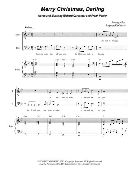 Merry Christmas, Darling (arr. Stephen DeCesare)