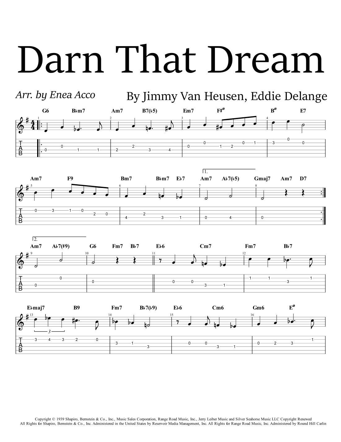 Darn That Dream (arr. Enea Acco)