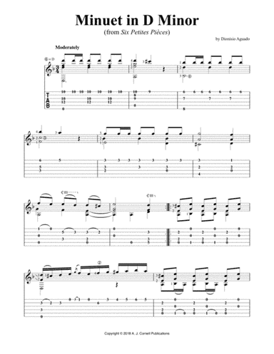 Minuet in D Minor (from Six Petites Pièces) (arr. A. J. Cornell Publications)