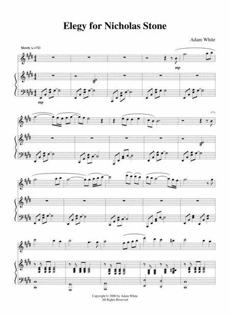 Elegy (for Nicholas Stone)