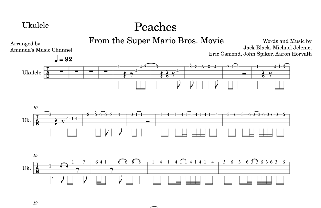 Peaches (arr. Amanda's Music Channel)