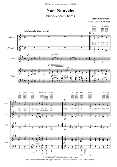 Noel Nouvelet (arr. Gert Th. Walter)