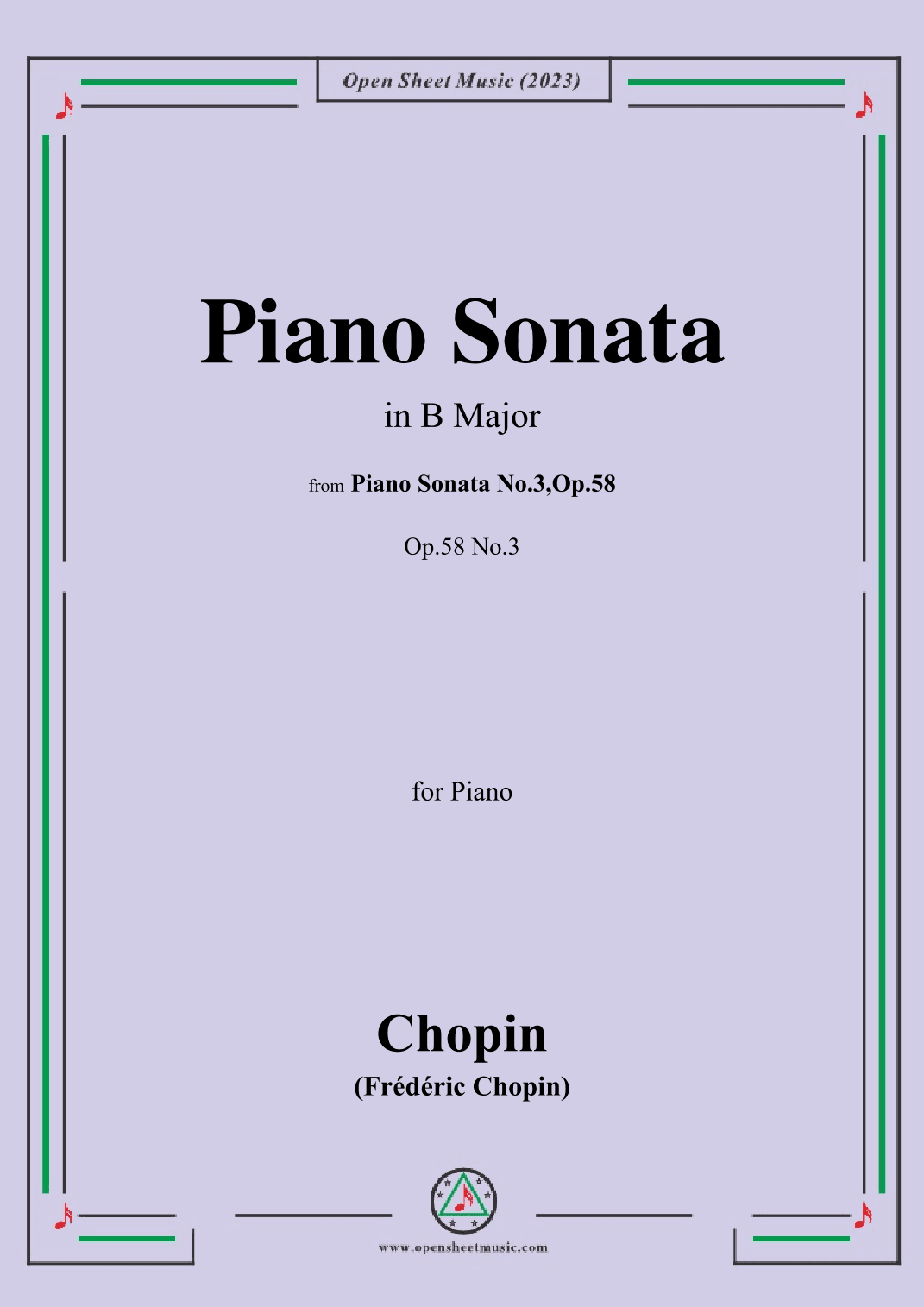 Chopin-Piano Sonata,in B Major,Op.58 No.3 (arr. OSM Press)