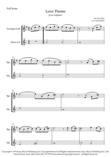 The Godfather (love Theme) (arr. Fabio Britto)