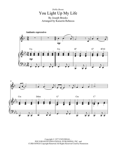 You Light Up My Life (arr. Kaiserin Rebecca)
