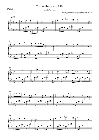 Come Share My Life(tradicional Folclore Americano) (arr. Melquisedeque Carvalho Silva)