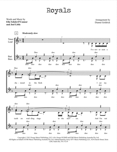 Royals (arr. Dianne Goldrick)