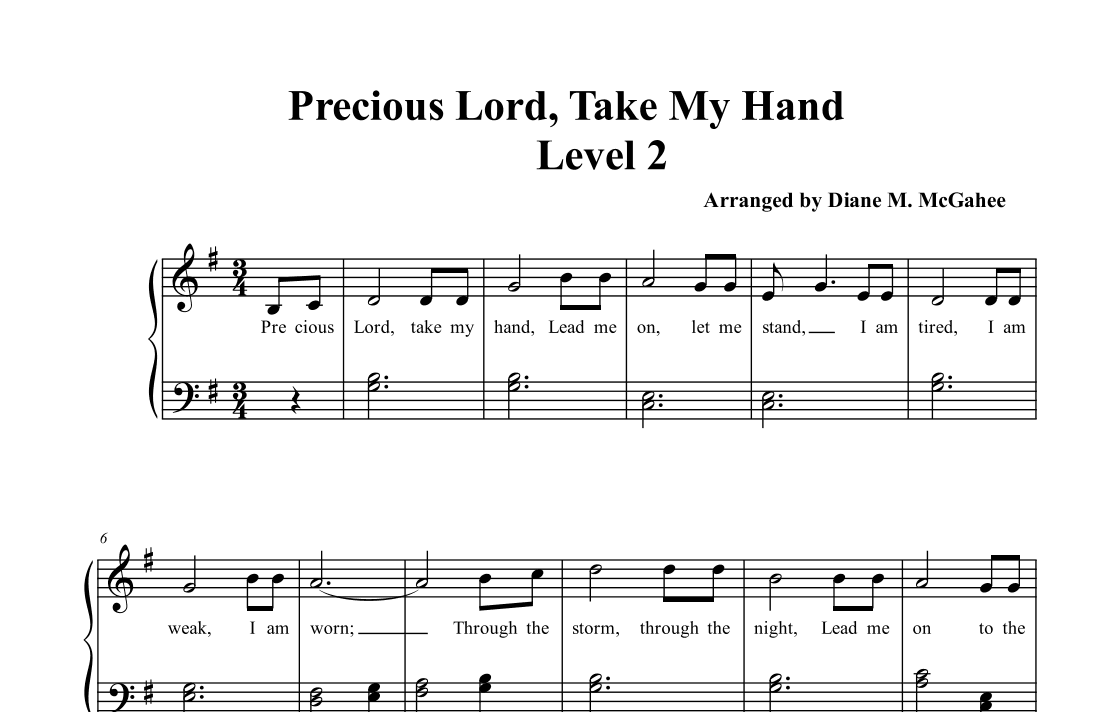 Precious Lord Take My Hand (arr. Arranged by Diane M. McGahee)