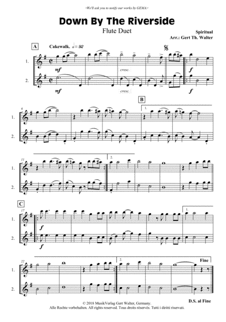 Down By The Riverside (arr. Gert Th. Walter)