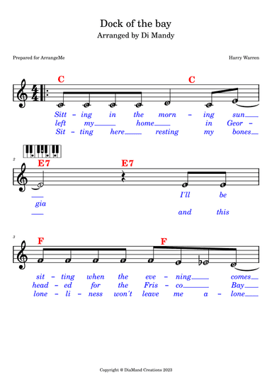 (sittin' On) The Dock Of The Bay (arr. Di Mandy)