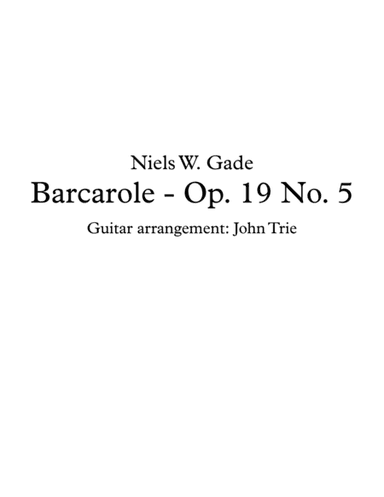 Barcarole - Op. 19 No. 5 - tab (arr. John Trie)