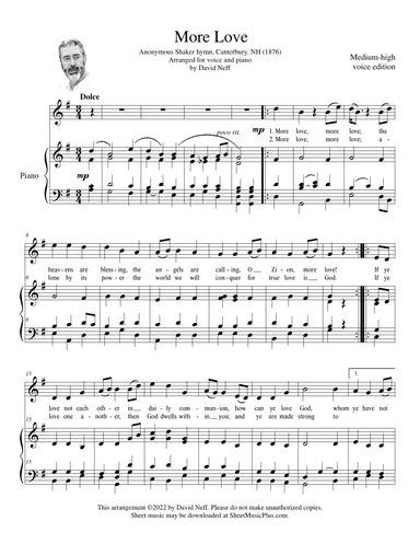 More Love (med-high voice) (arr. David Neff)
