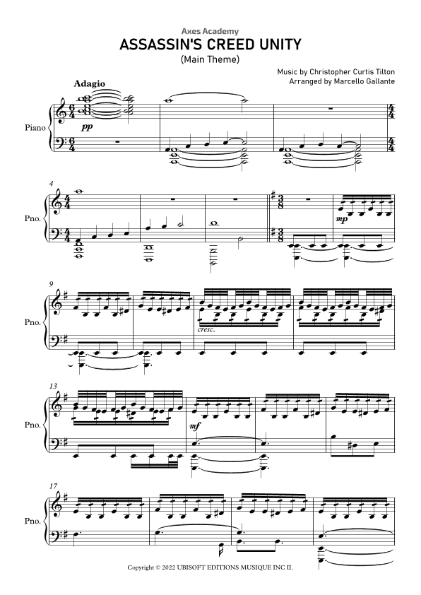 Assassin's Creed Unity (arr. Marcello Gallante)