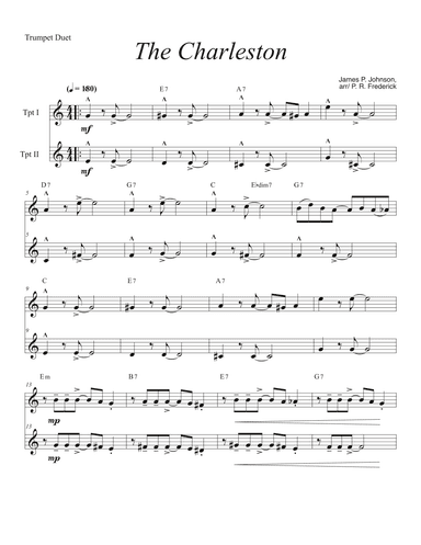 The Charleston (Trumpet Duet) (arr. P. R. Frederick)