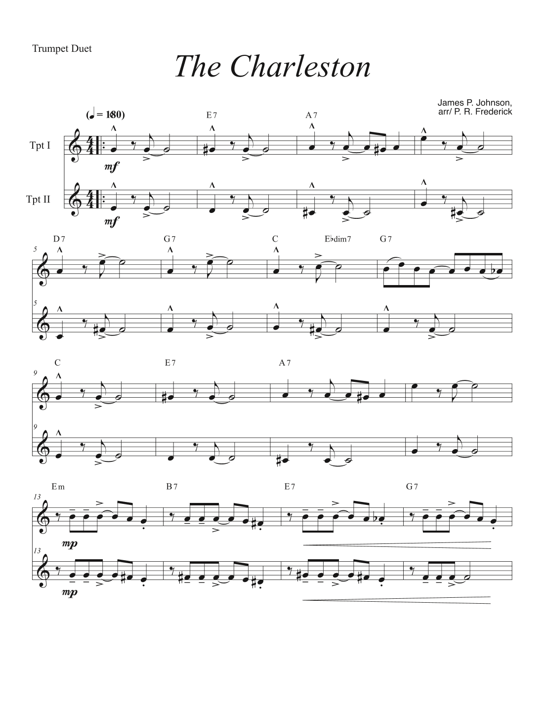 The Charleston (Trumpet Duet) (arr. P. R. Frederick)