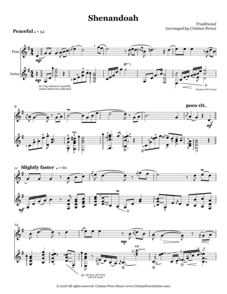 Oh, Shenandoah (arr. Cristian Perez)