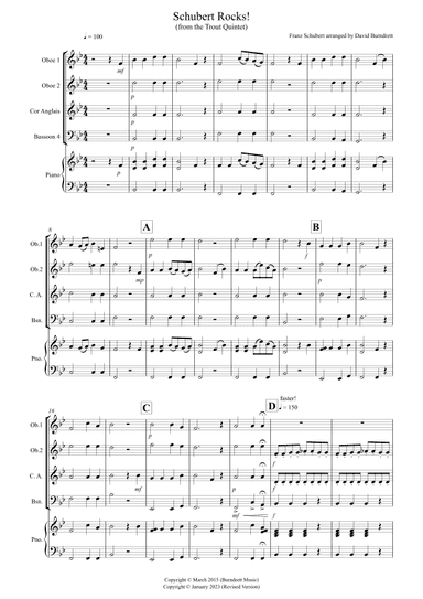 Schubert Rocks! for Double Reed Quartet (arr. David Burndrett)