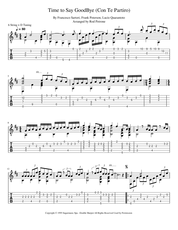 Con Te Partiro (time To Say Goodbye) (arr. Rod Petrone)