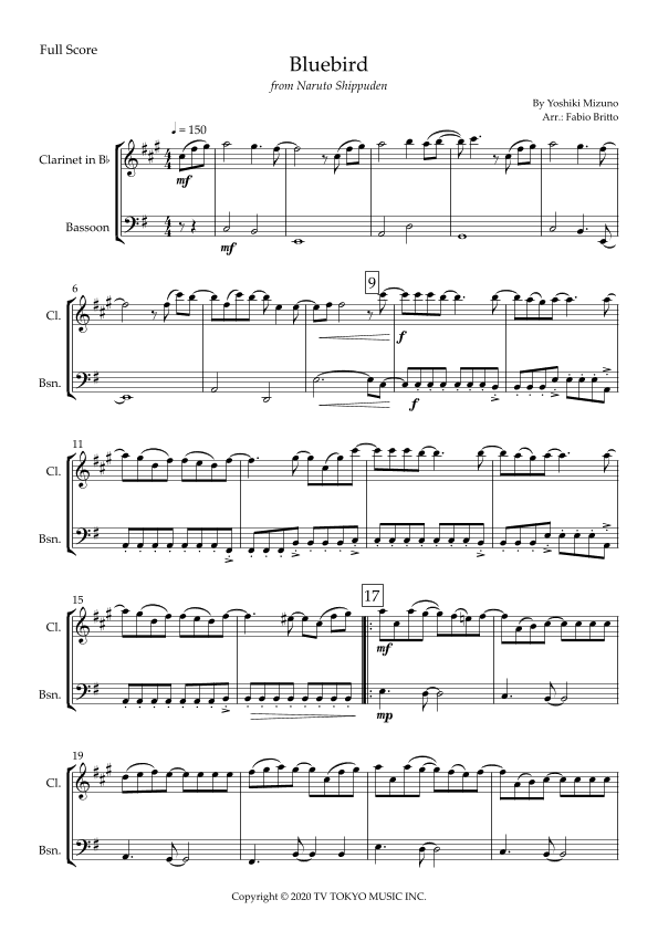 Ikimono Gakari's Blue Bird (arr. Fabio Britto)