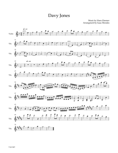 Davy Jones (arr. Isaac Morales)