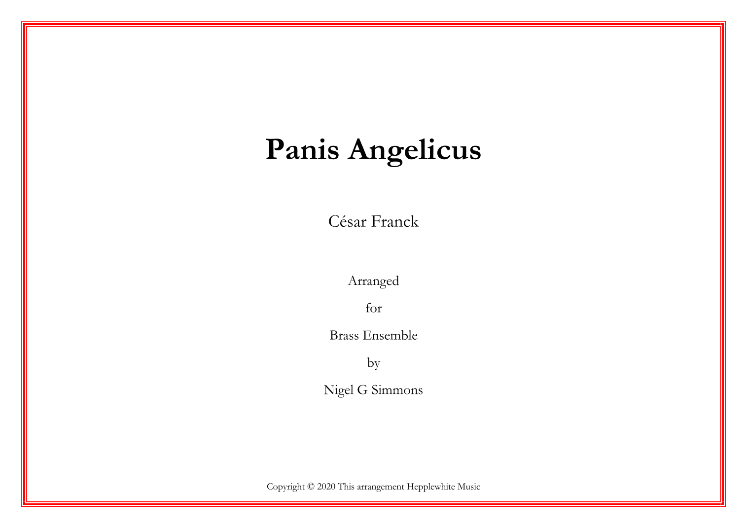 Panis Angelicus (arr. Nigel Simmons)