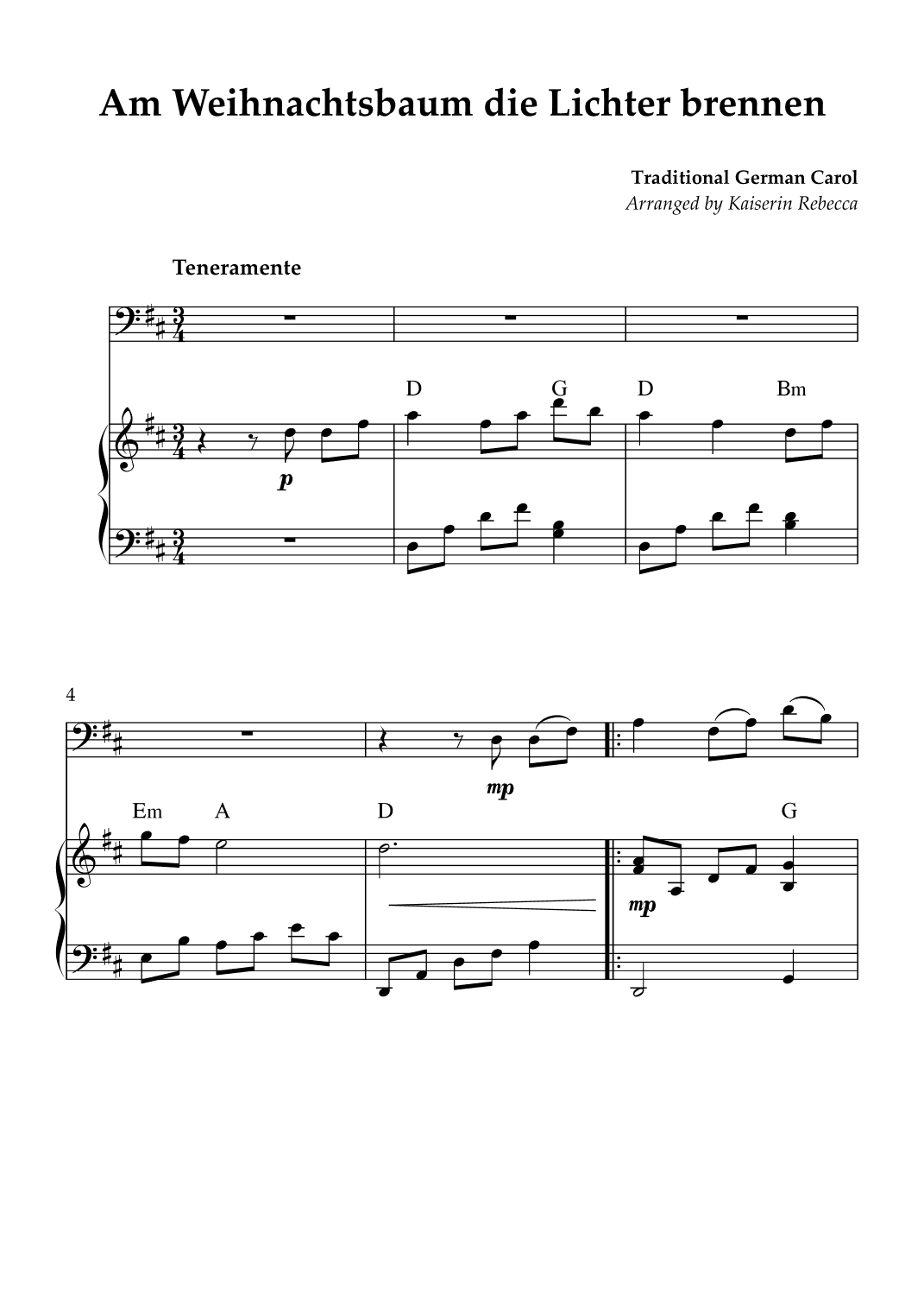 Am Weihnachtsbaum die Lichter brennen (arr. Kaiserin Rebecca)