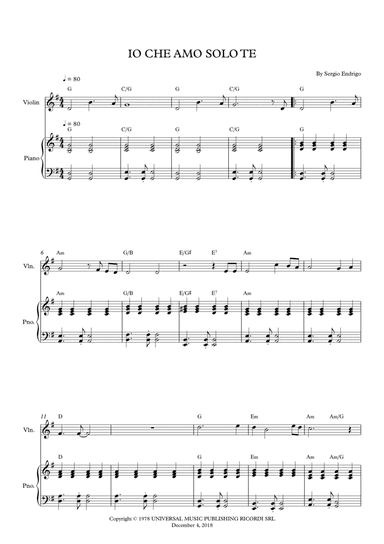Io Che Amo Solo Te (arr. Wesley S. SIlva)