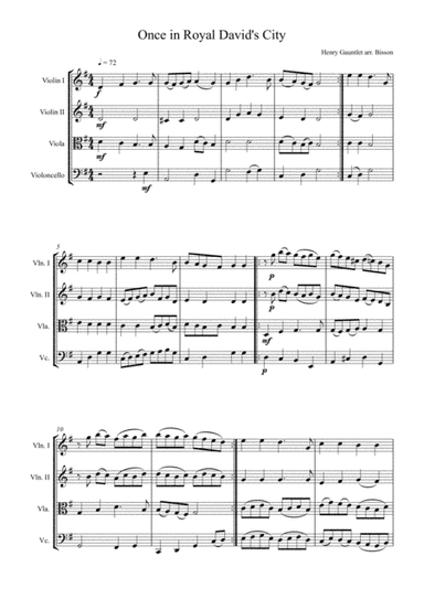 Once in Royal David's City for String Quartet (arr. Mark Bisson)