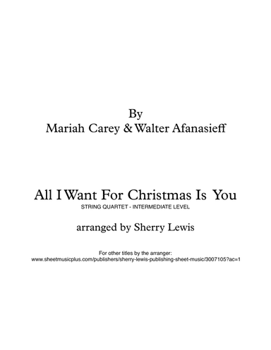 All I Want For Christmas Is You (arr. Sherry Lewis)