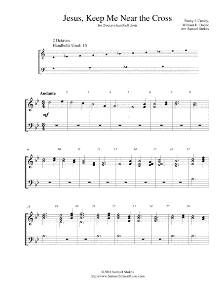 Jesus, Keep Me Near the Cross - for 2-octave handbell choir (arr. Samuel Stokes)
