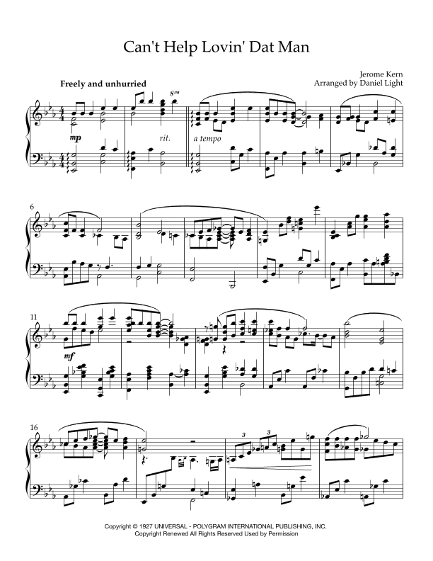 Can't Help Lovin' Dat Man (arr. Daniel Light)