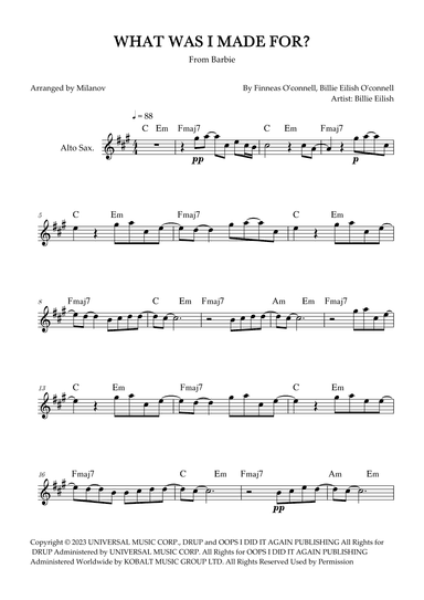 What Was I Made For? (arr. Milanov)