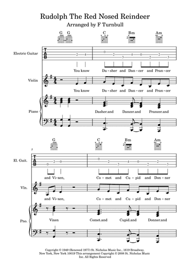 Rudolph The Red-nosed Reindeer (arr. F Turnbull)