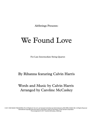 We Found Love (arr. Caroline McCaskey)