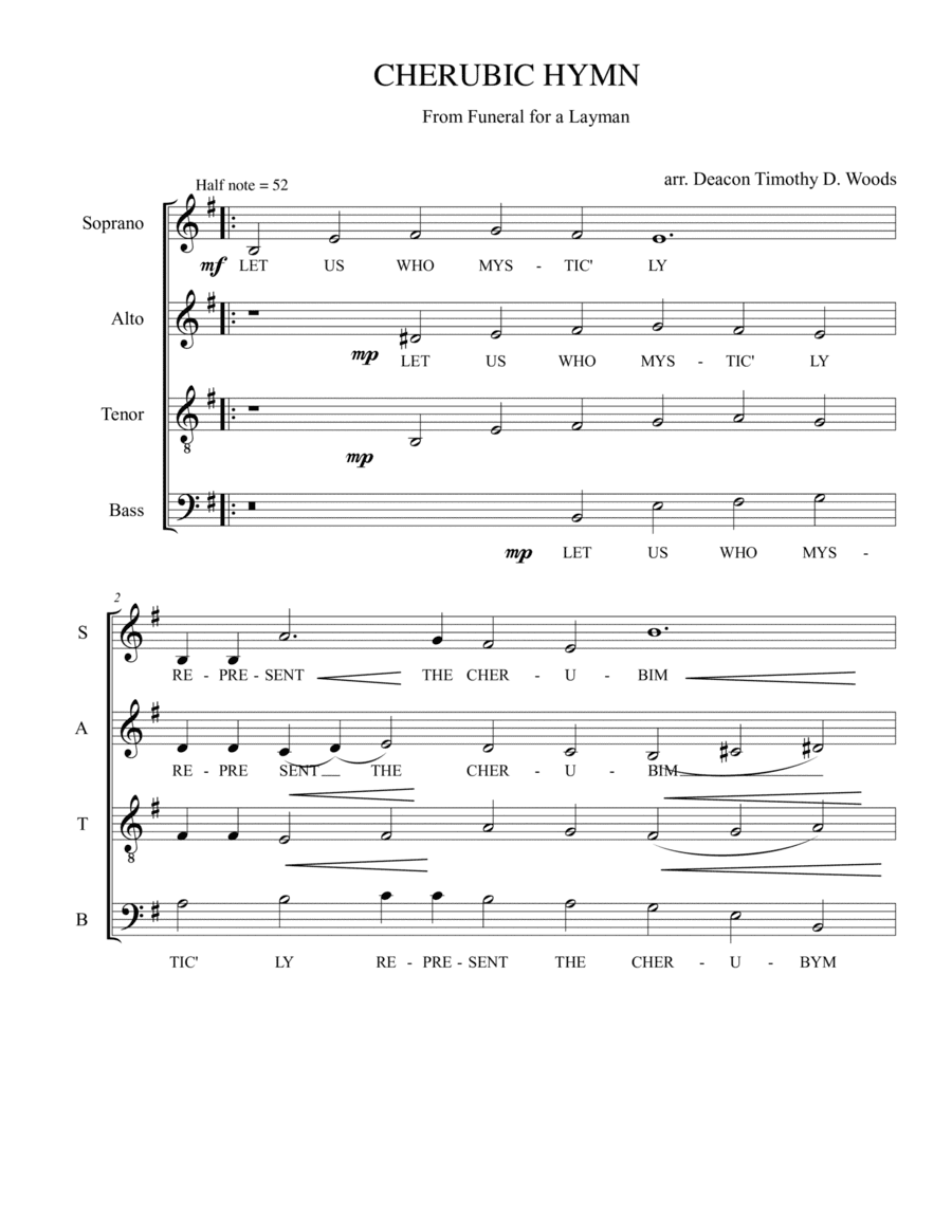 Cherubic Hymn-Byzantine Requirem (arr. Timothy D. Woods)